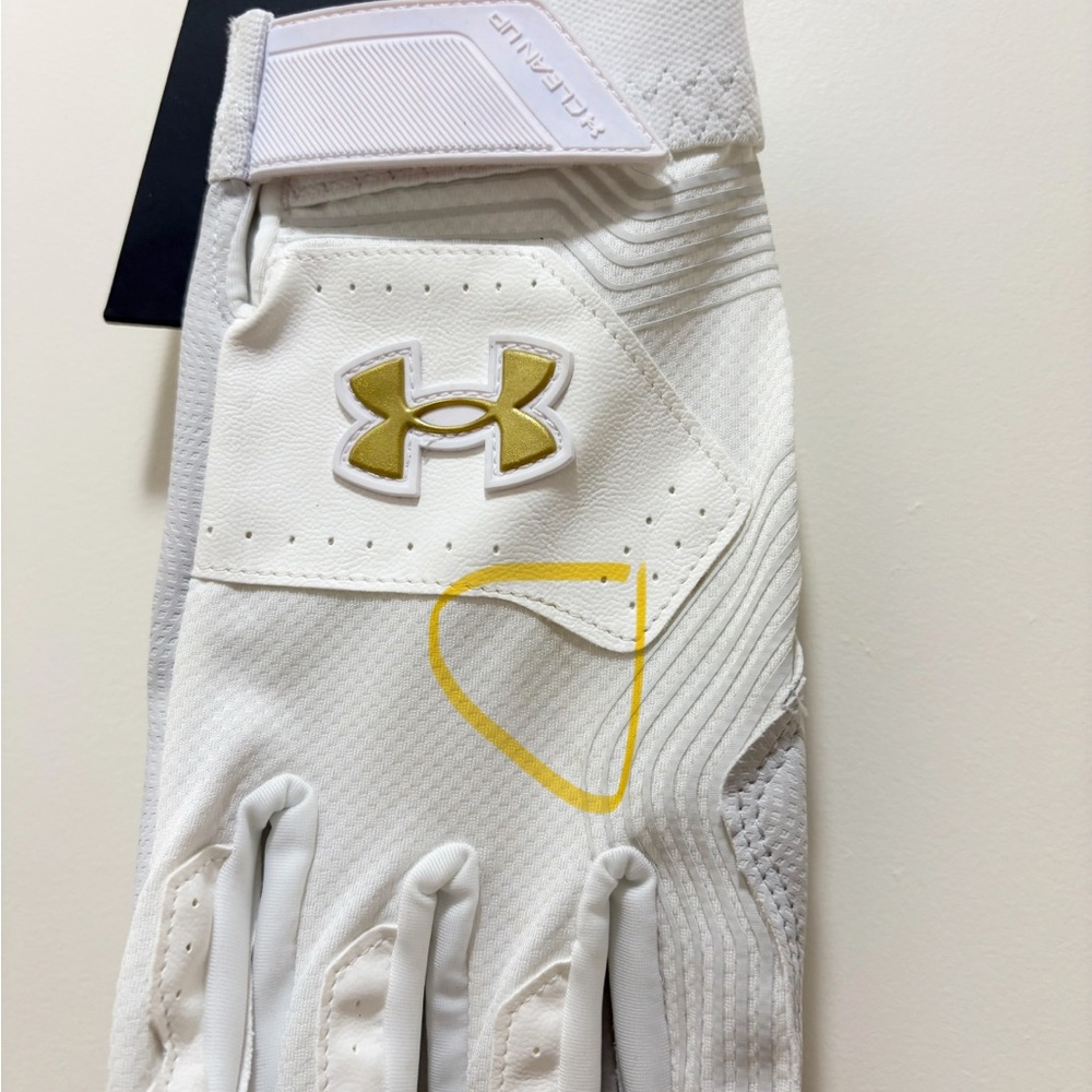Under Armour Gray and White Batting Glove - Picture 5 of 7